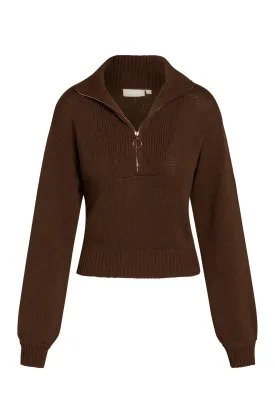 Lisbon Quarter Zip Sweater - Coco