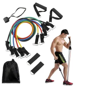 11-Piece Resistance Bands Set - Adjustable Exercise Bands for Sports, Fitness, and Therapy