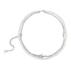 Angelique Pearl Triple Chain Necklace