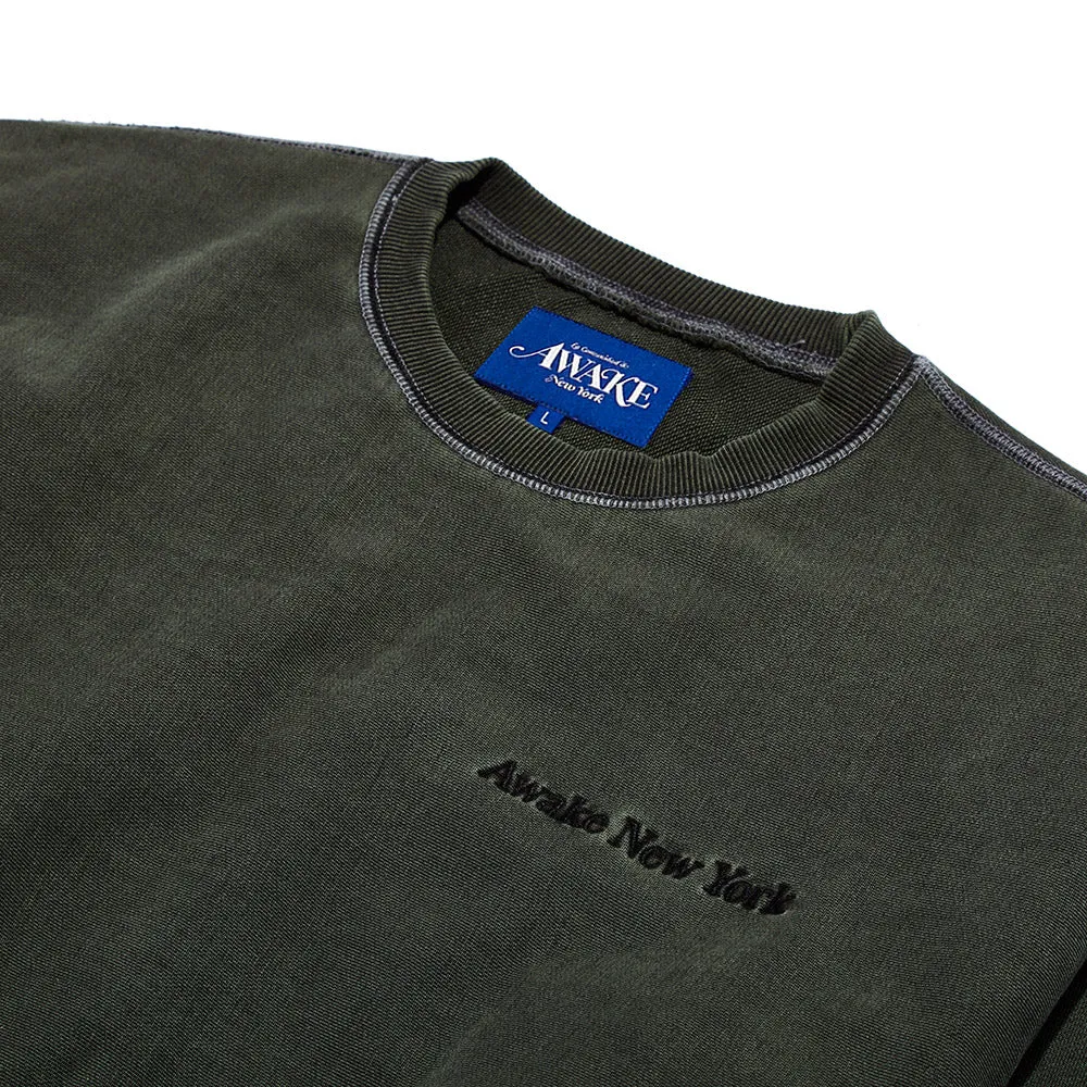 Awake NY Pigment Dyed Embroidered Sweatshirt