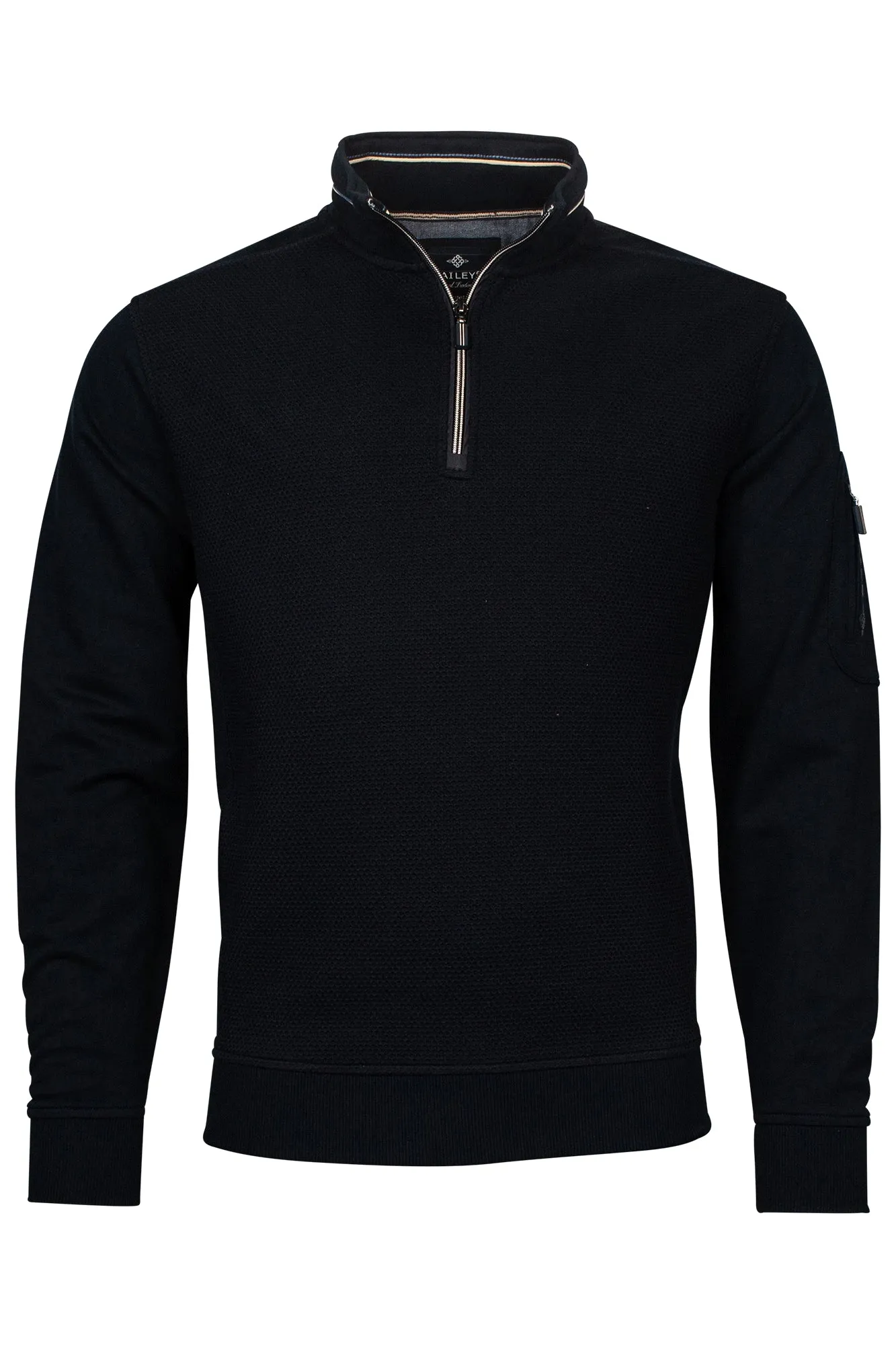 Baileys Two Tone 1/4 Zip Navy Sweater Navy