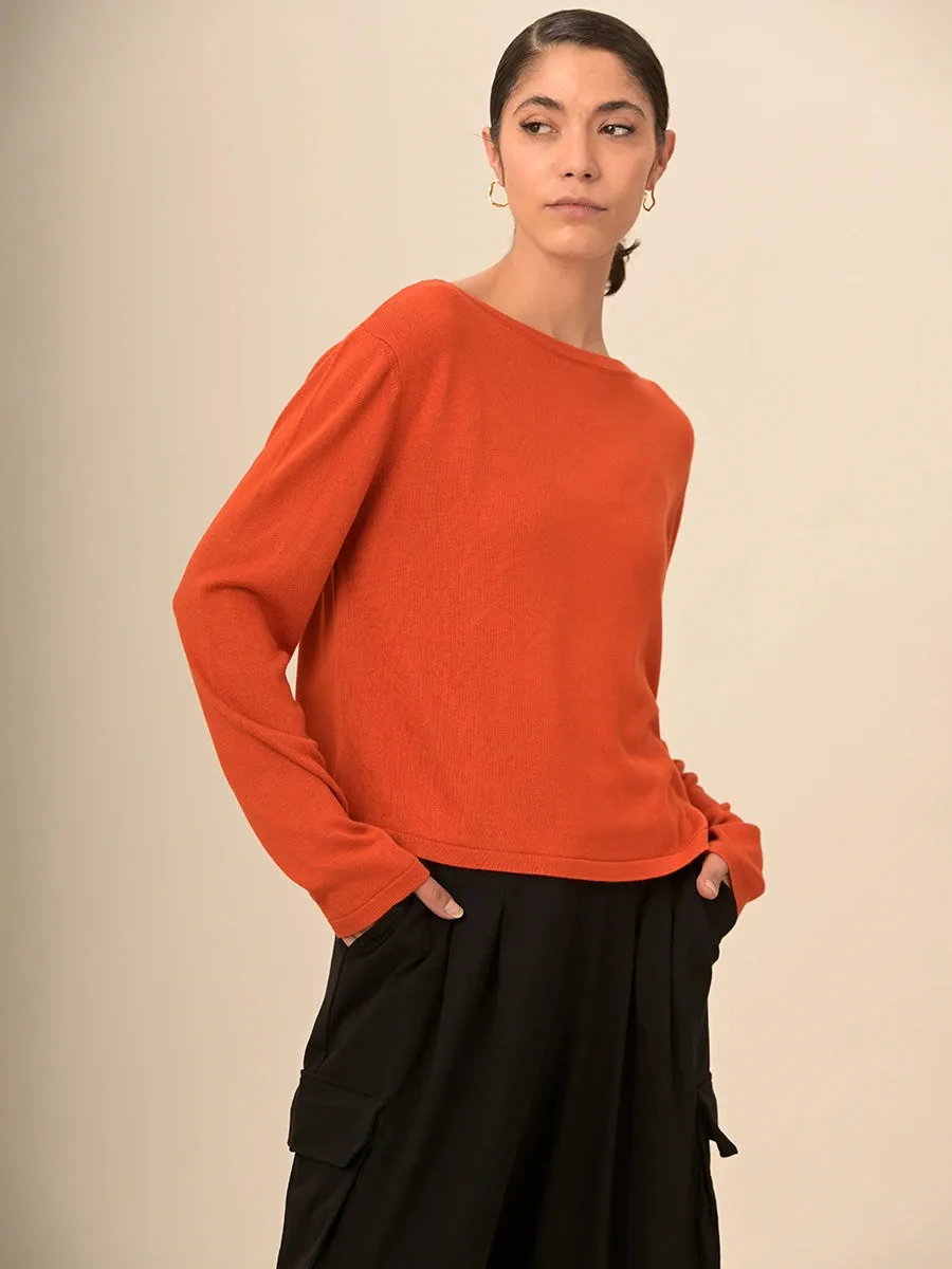 Bamboo Round Neck Boxy Sweater