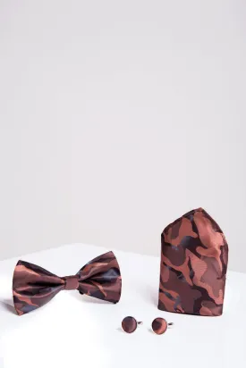 BT ARMY - Copper Camouflage Bow Tie and Pocket Square Set