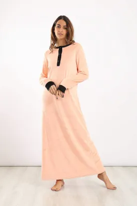 Button Closure Maxi Nightgown