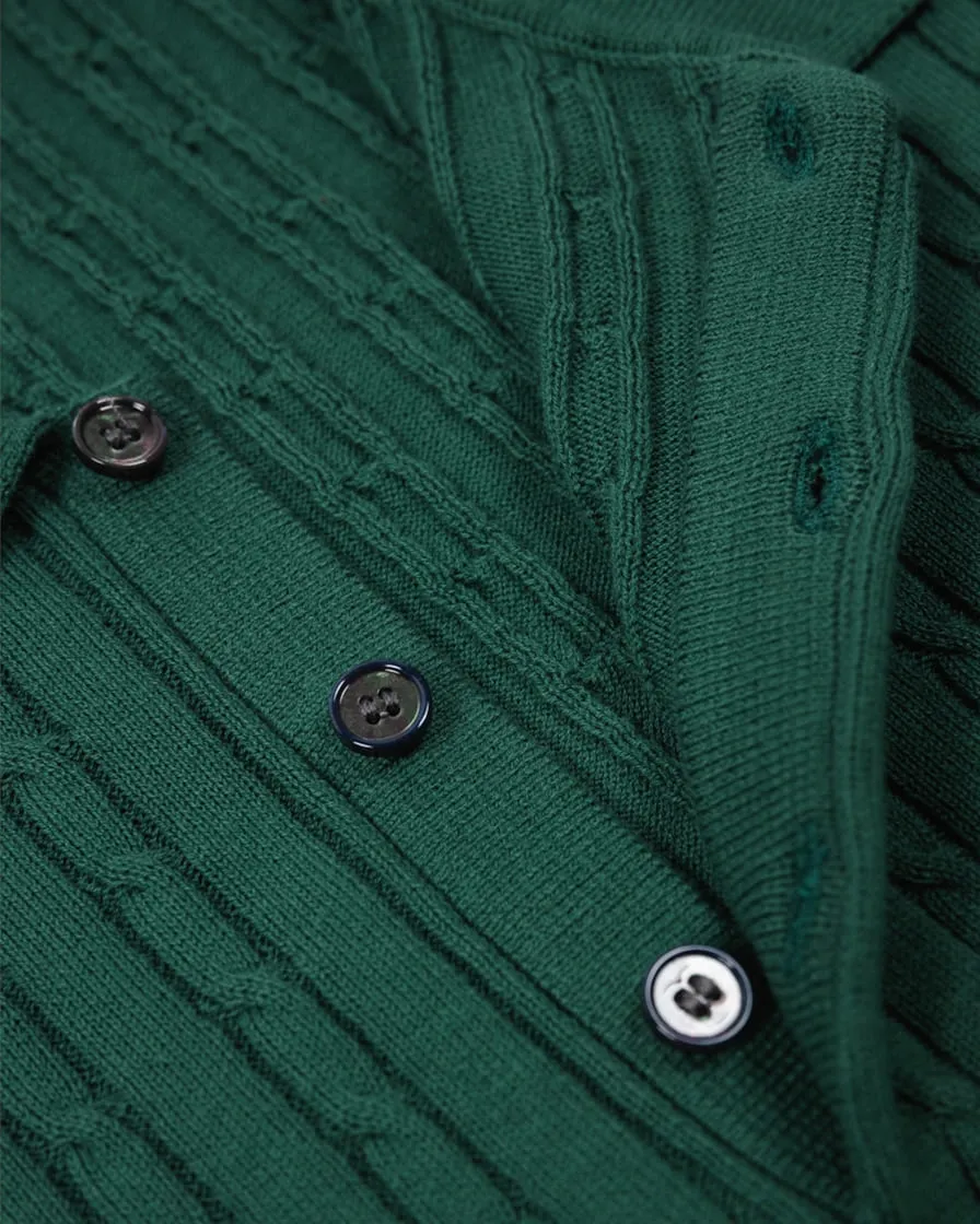 Cable Knitted Polo Shirt