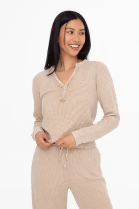 Cozy Up Waffle Knit Henley