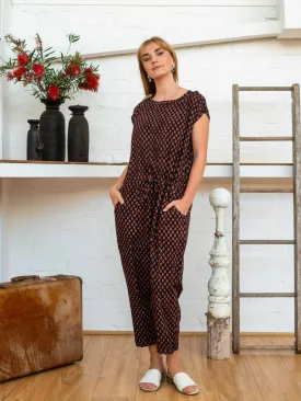 Drawstring Jumpsuit - Jaipur Floral