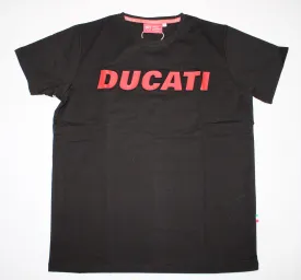 Ducati Black T-Shirt Red Wordmark