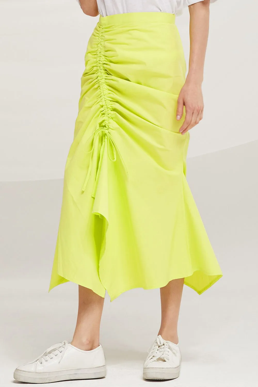 Everly Ruched Side Midi Skirt