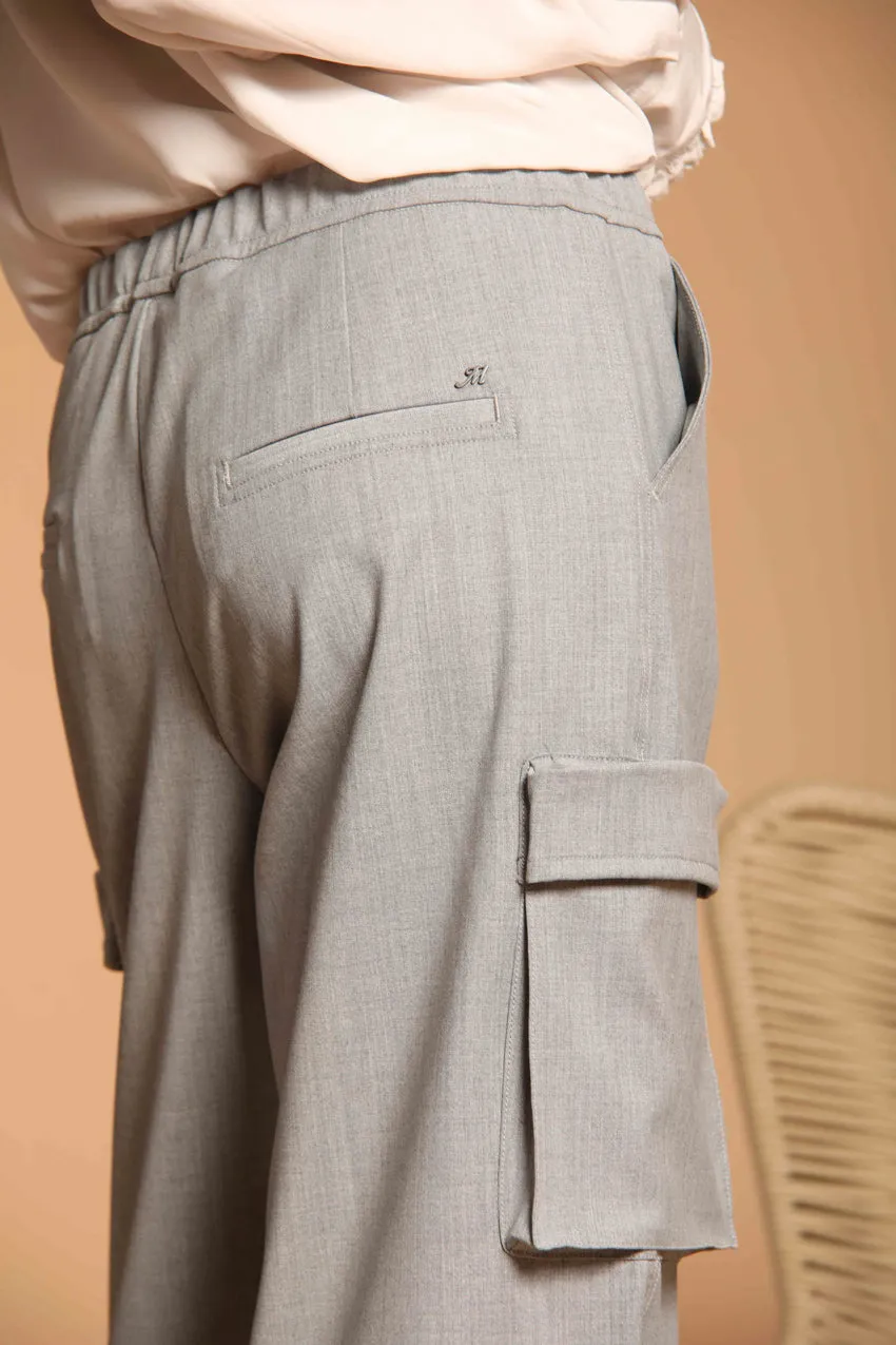 Francis pantalone cargo donna in panno di lana relaxed fit