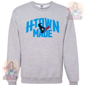 Htwon Made Blue Font Ash Sweater