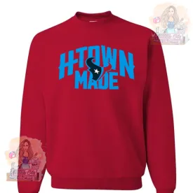 Htwon Made Blue Font Red sweater