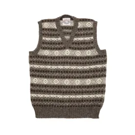 Jamieson's Fair Isle Slipover in Natural Grey