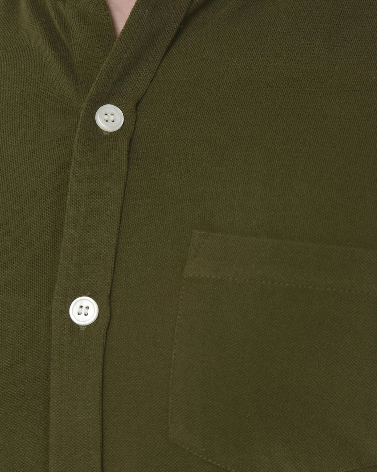 Melange Original Pique Shirt: Dark Olive Green