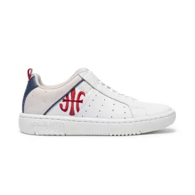 Men's Icon 2.0 White Blue Red Logo Leather Sneakers 06543-015