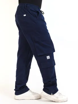 Navy Cotton Drill 8 pocket Baggy Fit Cargo