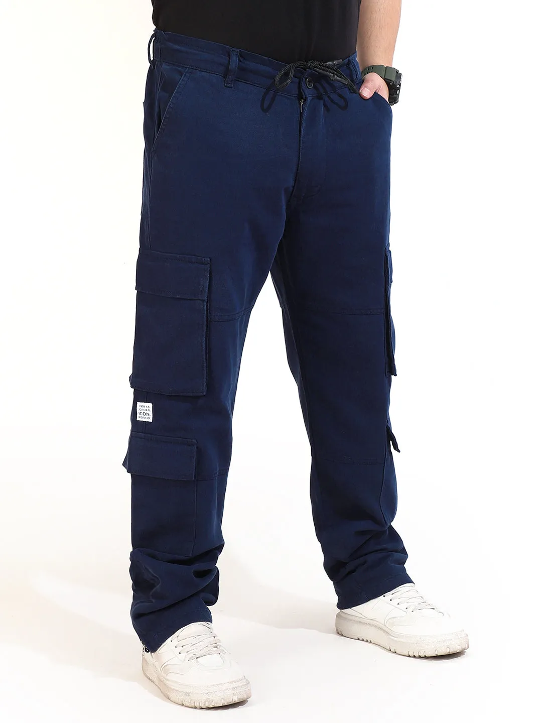 Navy Cotton Drill 8 pocket Baggy Fit Cargo