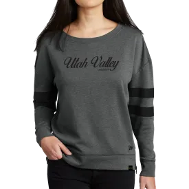 New Era Ladies Tri-Blend Fleece Varsity Crew - UV Cursive