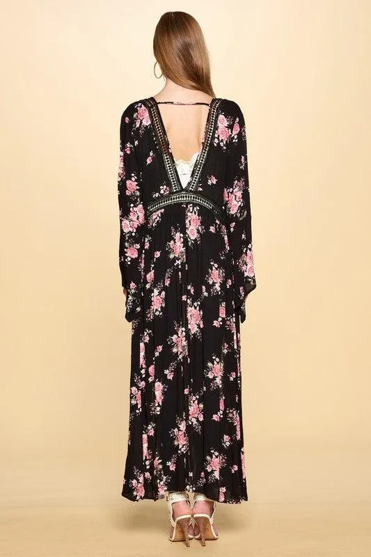 "Jessa" Lace Edge Floral Kimono