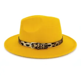 Smiley Fedora w/Leopard Trim