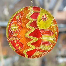 Sunshine Yellow Folk Art Suncatcher