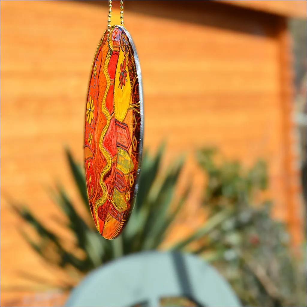 Sunshine Yellow Folk Art Suncatcher